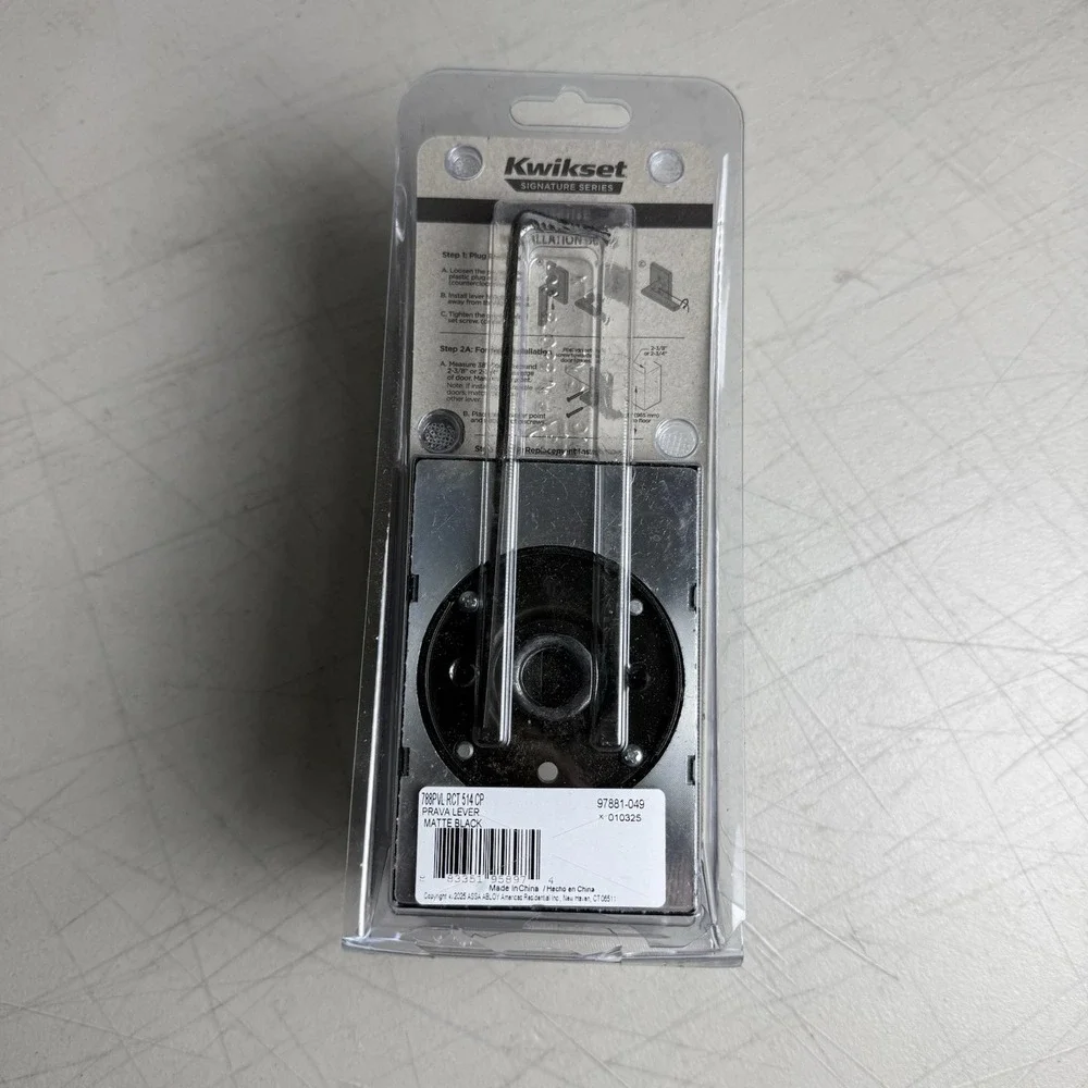 Kwikset Prava 788PVL 514Dummy Door Lever with Rectangle MATTE BLACK 97881-049